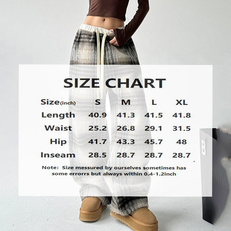 Soft‑Fit Checkered Drawstring Pants