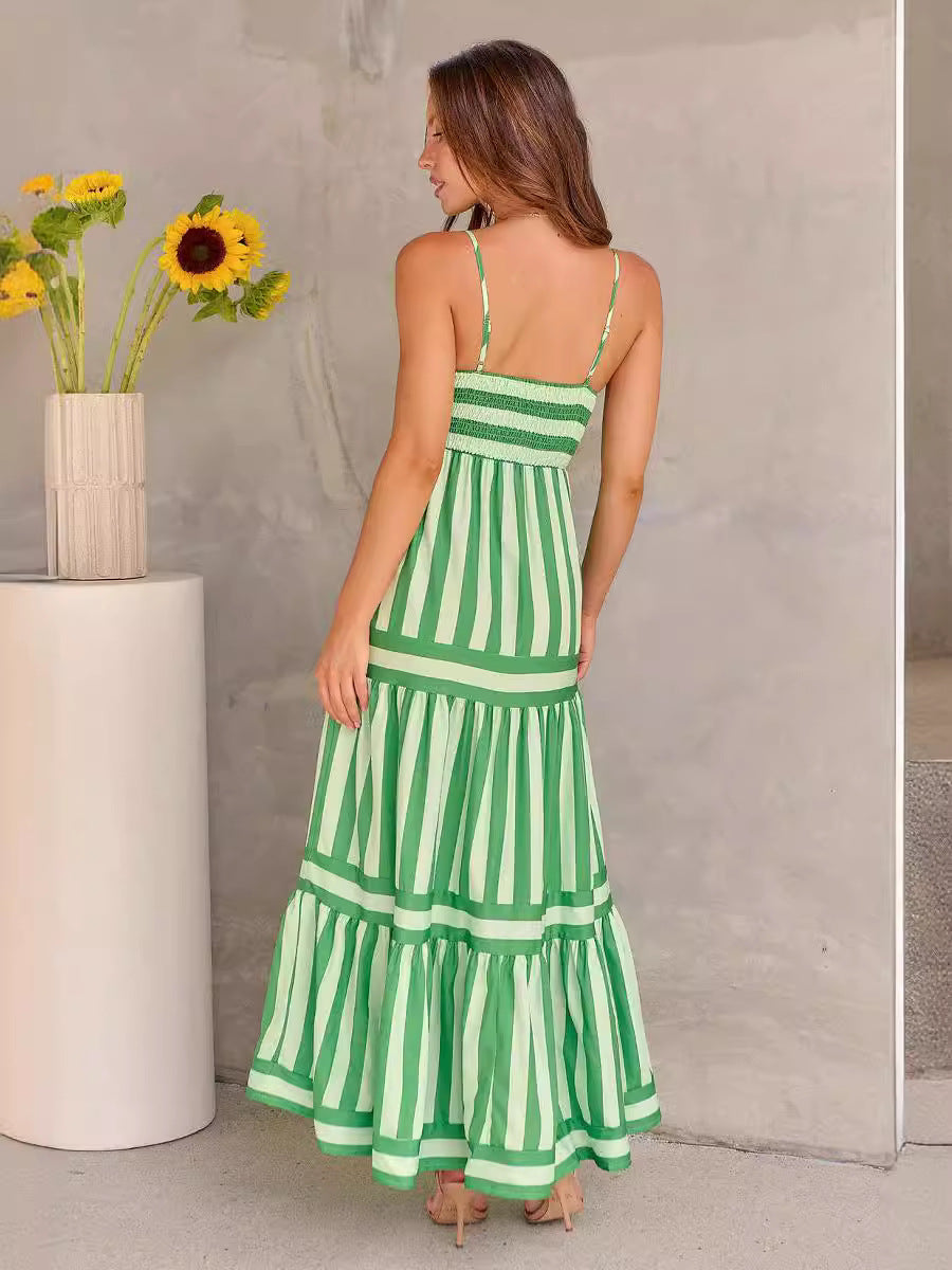Coastal Breeze Backless Pocket Dress