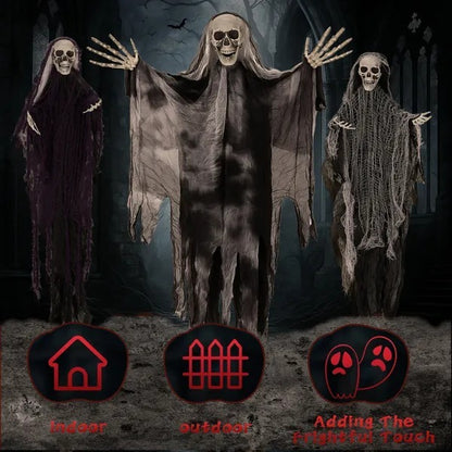Grim Trio – Hanging Skeleton Ghosts for Halloween