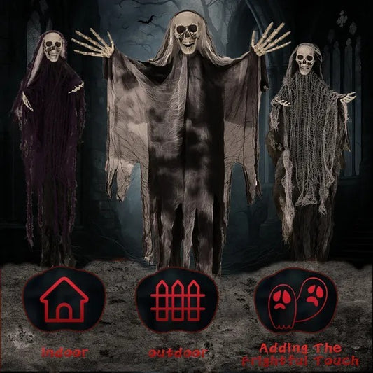 Grim Trio – Hanging Skeleton Ghosts for Halloween