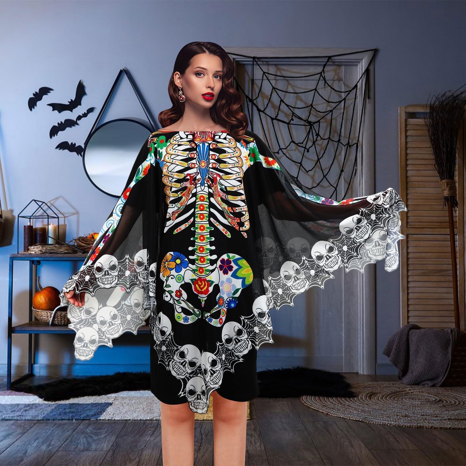 Gothic Skeleton Wrap – Halloween Costume Essential