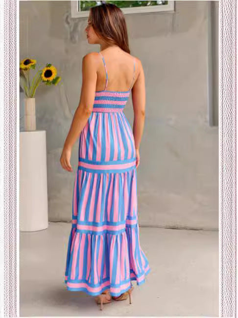 Coastal Breeze Backless Pocket Dress