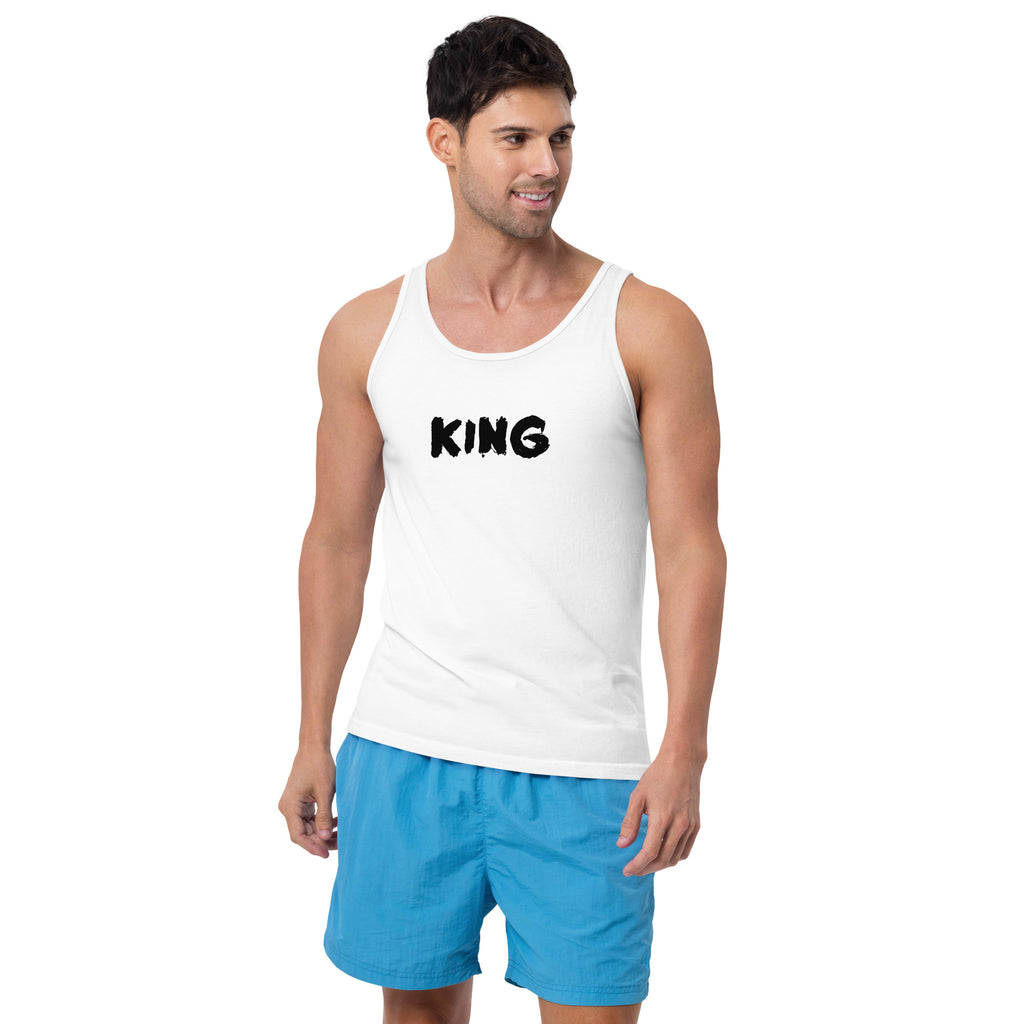 Men’s KING Tank Top | Soft 100% Cotton Streetwear Sleeveless Shirt