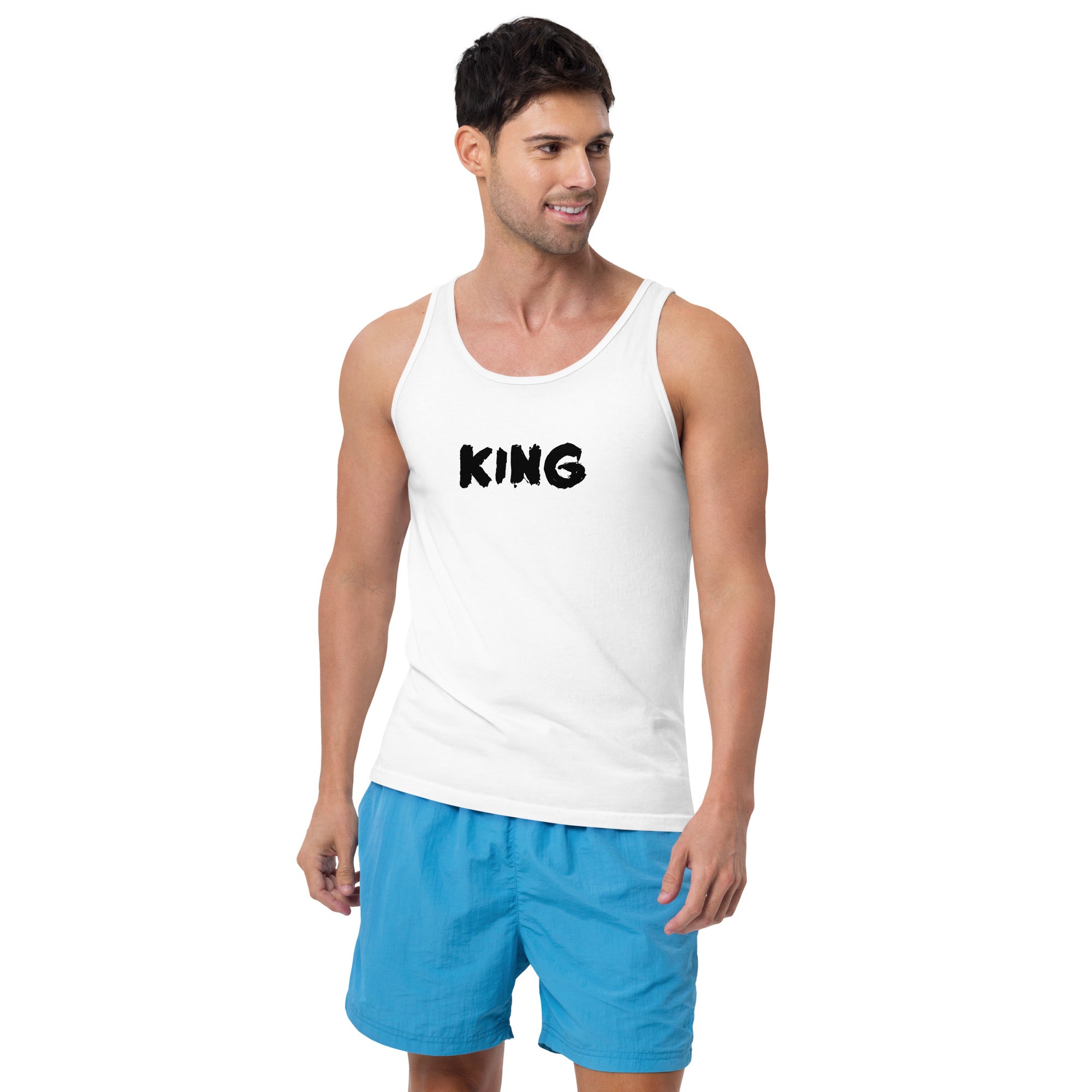 Men’s KING Tank Top | Soft 100% Cotton Streetwear Sleeveless Shirt