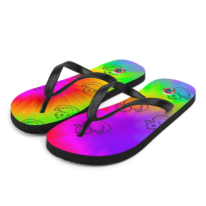 Tie Dye & Ducks Flip-Flops