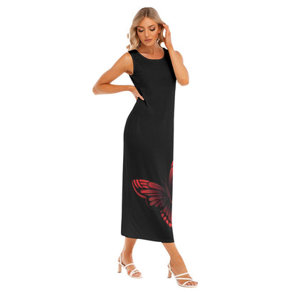 "Passion Butterfly" Tank Top Long Black Dress