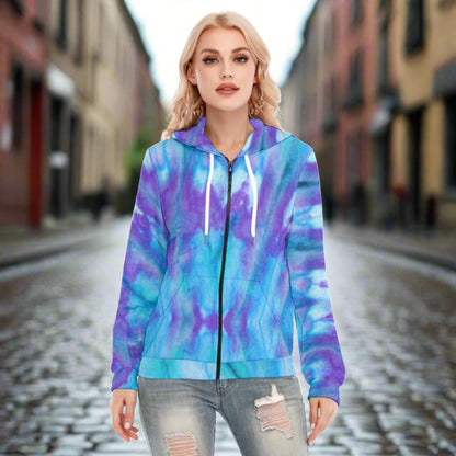 Tie-dye Hoodie with Zipper