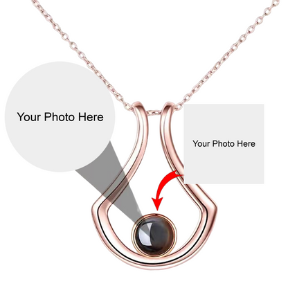 Custom Photo Projection Copper Necklace